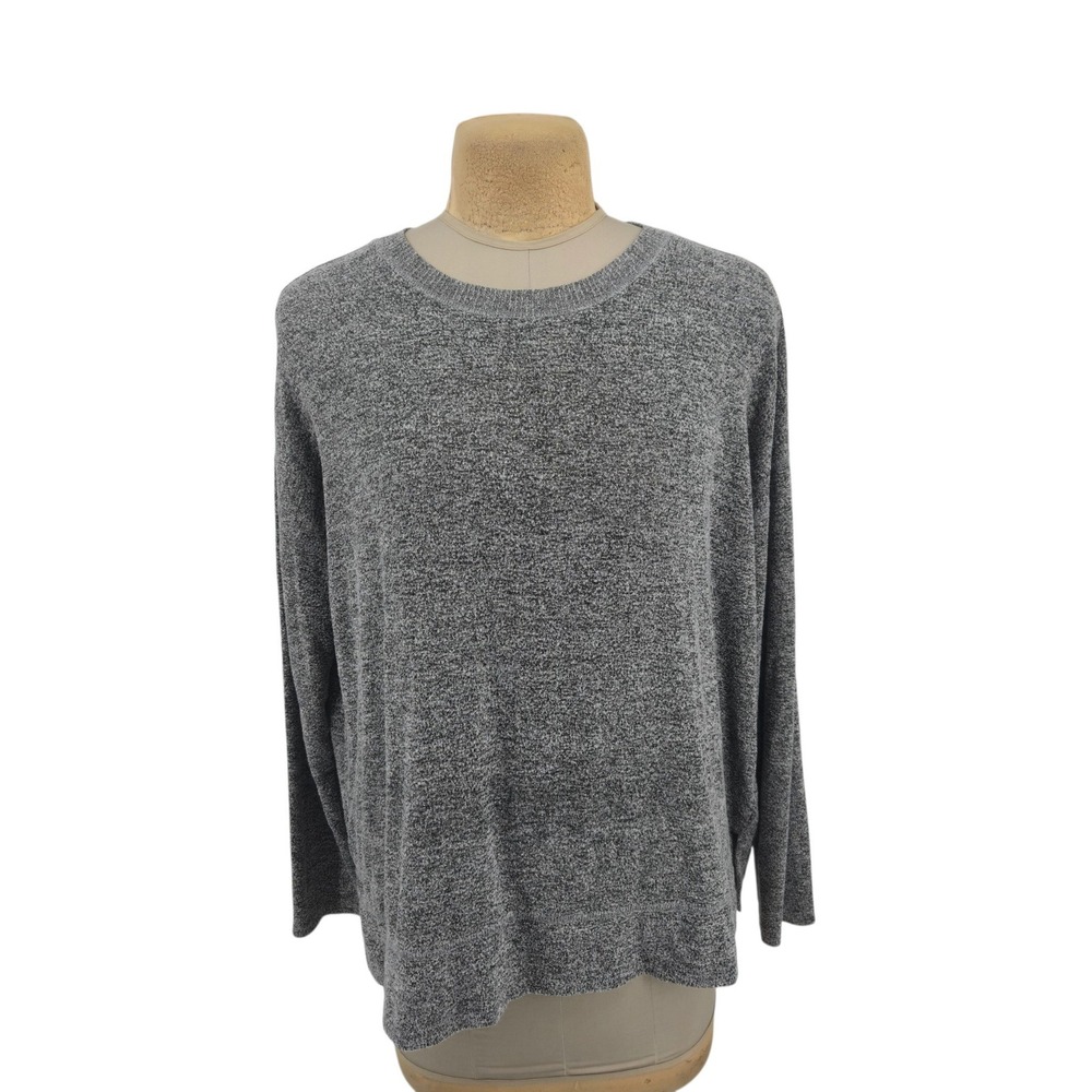 Lucky Brand Sweater Womens XL Gray Heathered Long Sleeve Crew Neck Casual Soft